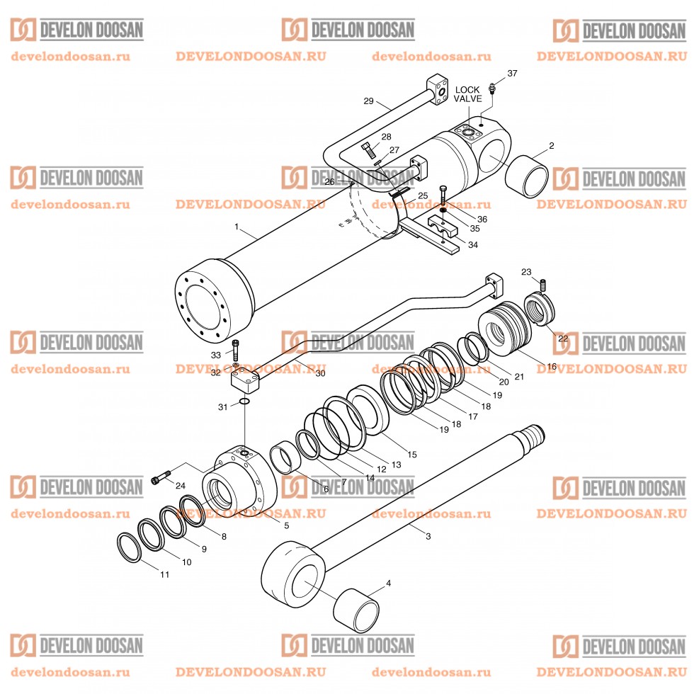 4300 BOOM CYLINDER(L.H)-LOCK VALVE