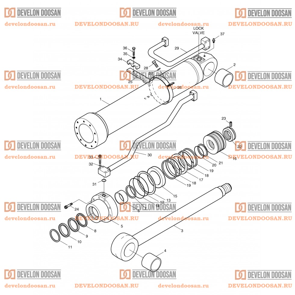 4310 BOOM CYLINDER(R.H)-LOCK VALVE