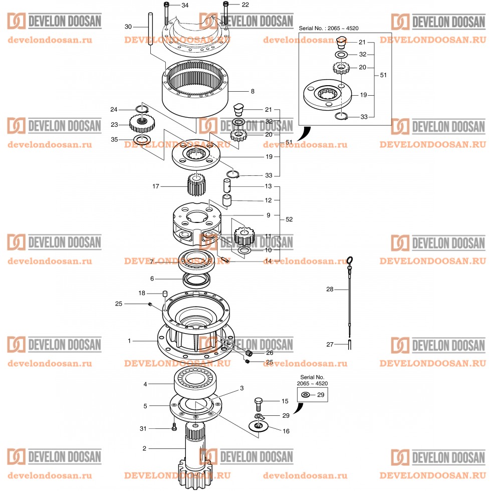4450 SWING REDUCTION GEAR - OPTION