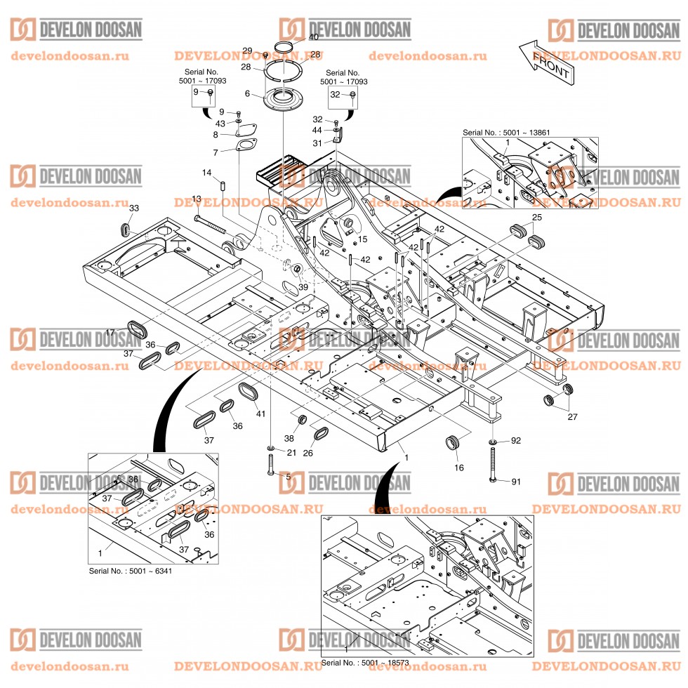 2100 TRACK FRAME-LONG(DX225LCA)