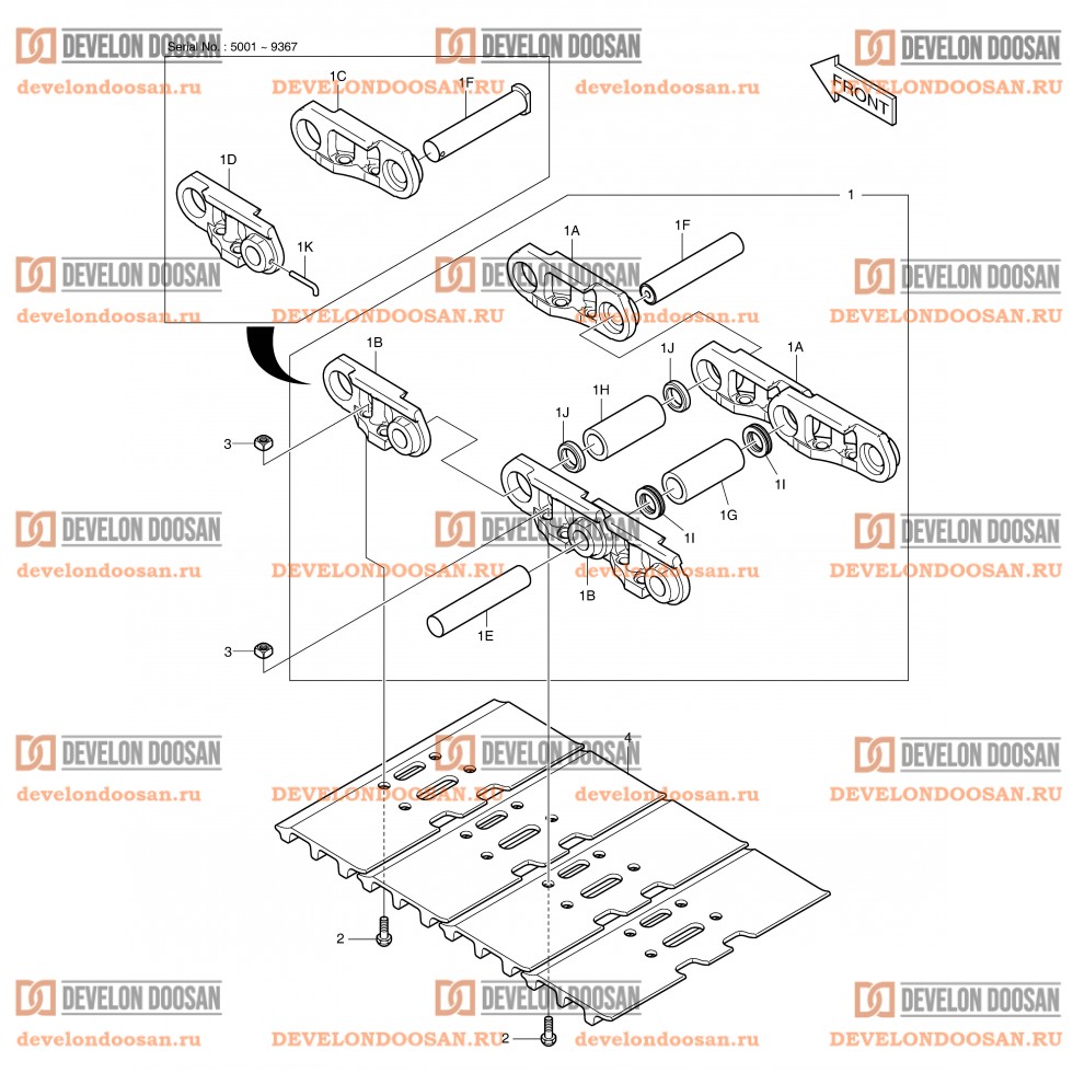2170 TRACK SHOE ASS`Y - 600G(DX225LCA)