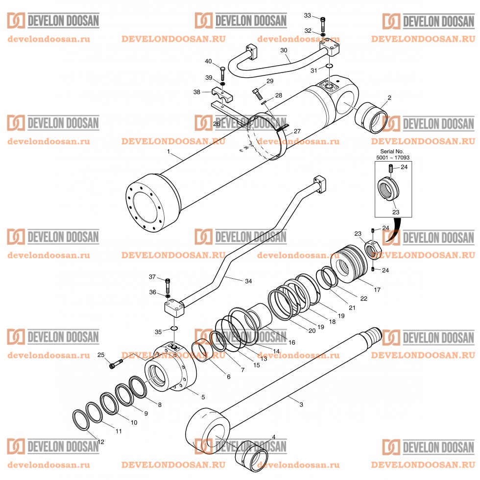 4240 BOOM CYLINDER - R.H.  [ 5001~18443 ]