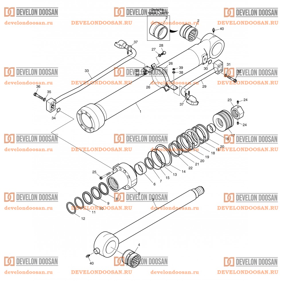 4301 BUCKET CYLINDER - ARM 6.2m  [ 18444~ ]