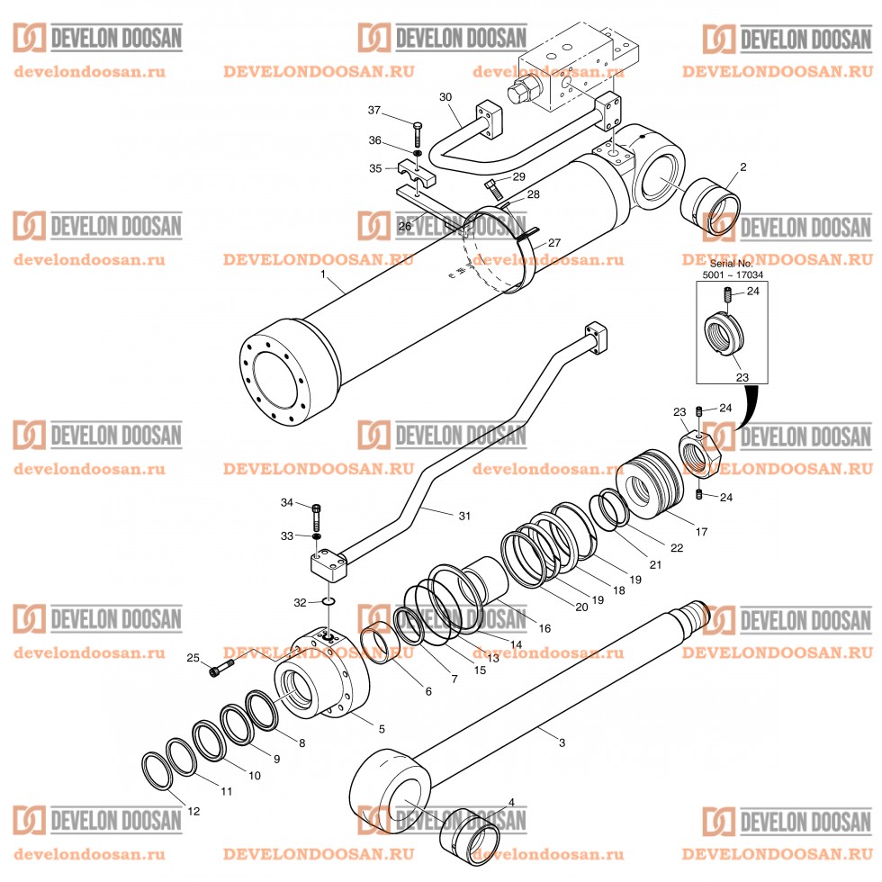 4320 BOOM CYLINDER - R.H (LOCK VALVE)  [ 5001~18443 ]