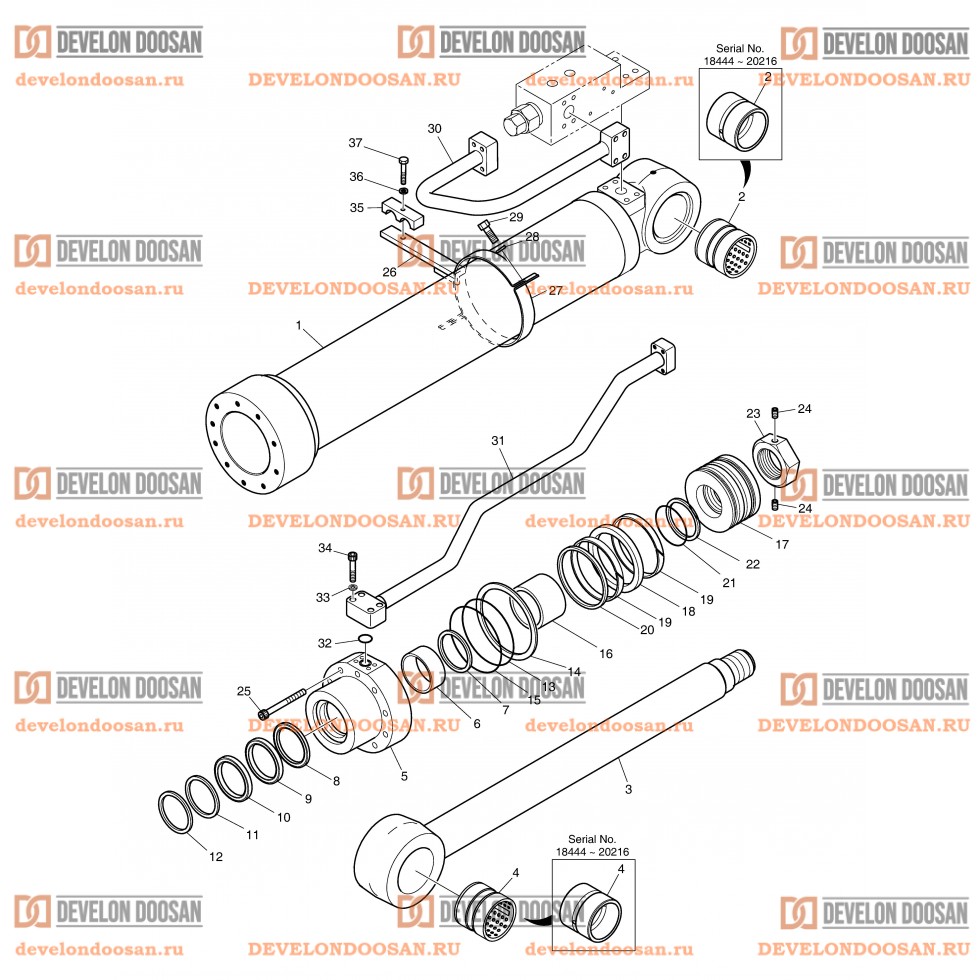 4321 BOOM CYLINDER - R.H (LOCK VALVE) [18444~]