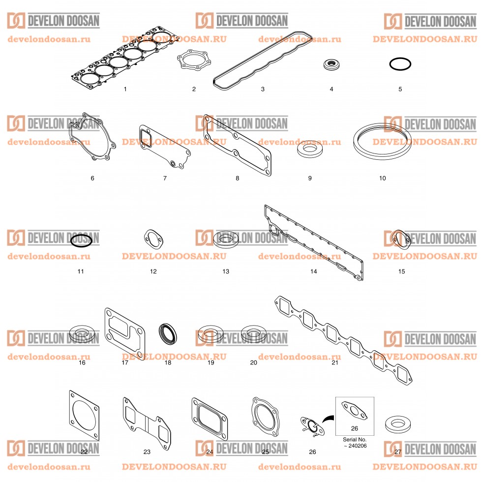 231 OVERHAUL GASKET KIT - TOP