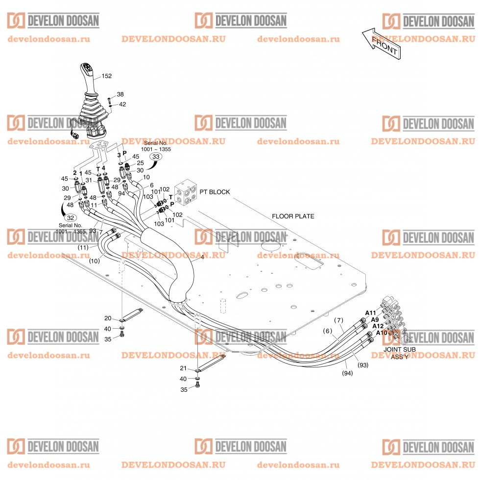 1380 PILOT PIPING(7) - JOYSTICK(L.H)