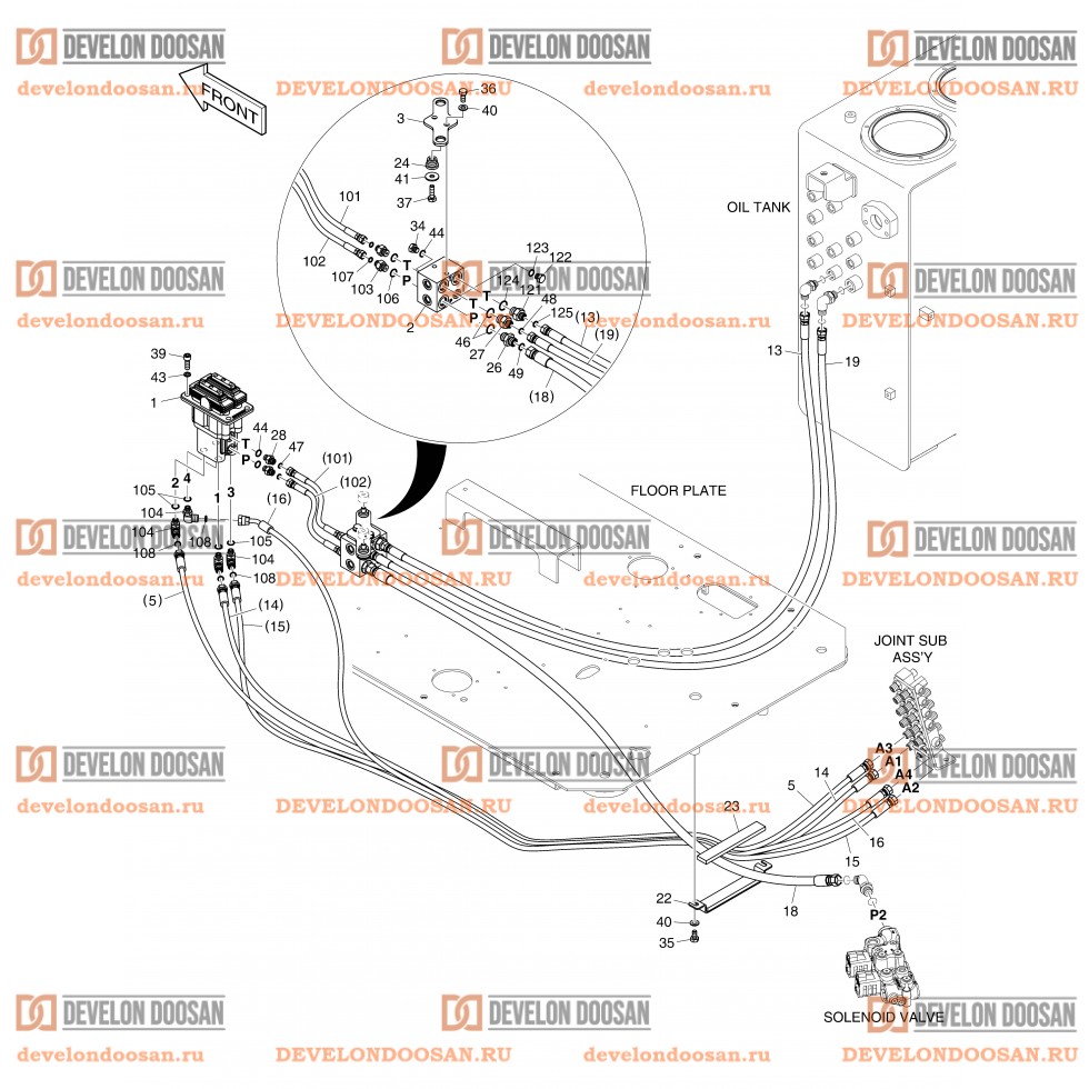 1400 PILOT PIPING(9) - PEDAL VALVE