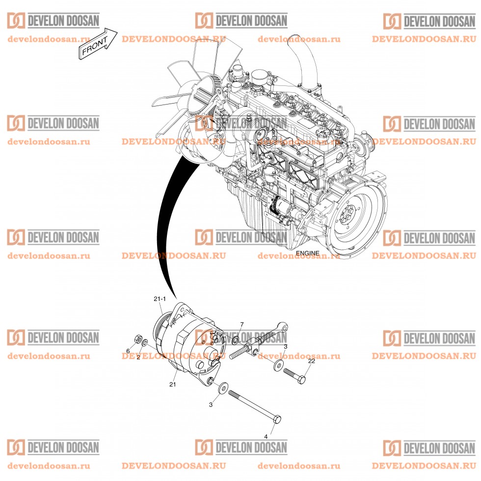 1740 ALTERNATOR MOUNTING