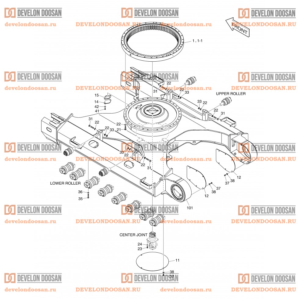 2100 TRACK FRAME - LONG(DX225LCA-7M)