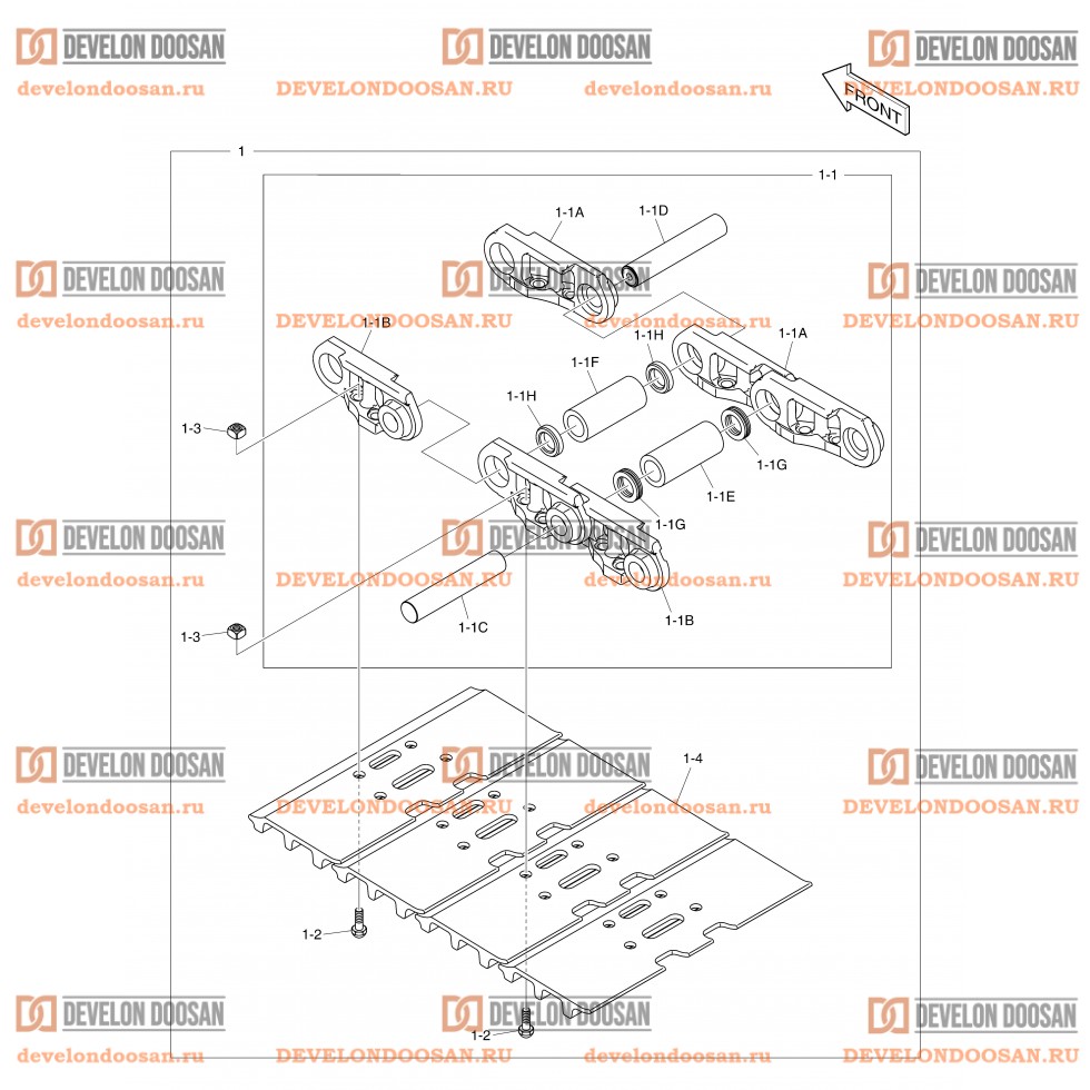 2180 TRACK SHOE ASS`Y - 600G(DX225LCA-7M)  [ 1001~3310 ]  [ 20001~20006 ]