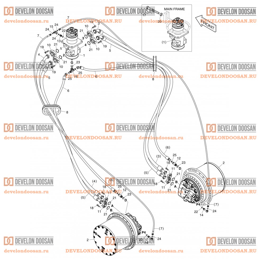 2190 TRAVEL PIPING - LONG(DX225LCA-7M)