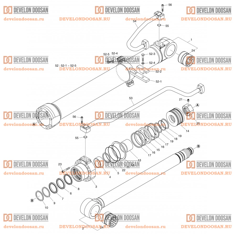 4291 BOOM CYLINDER - L.H(DX200A-7M)  [ 3437~ ]  [ 20007~ ]