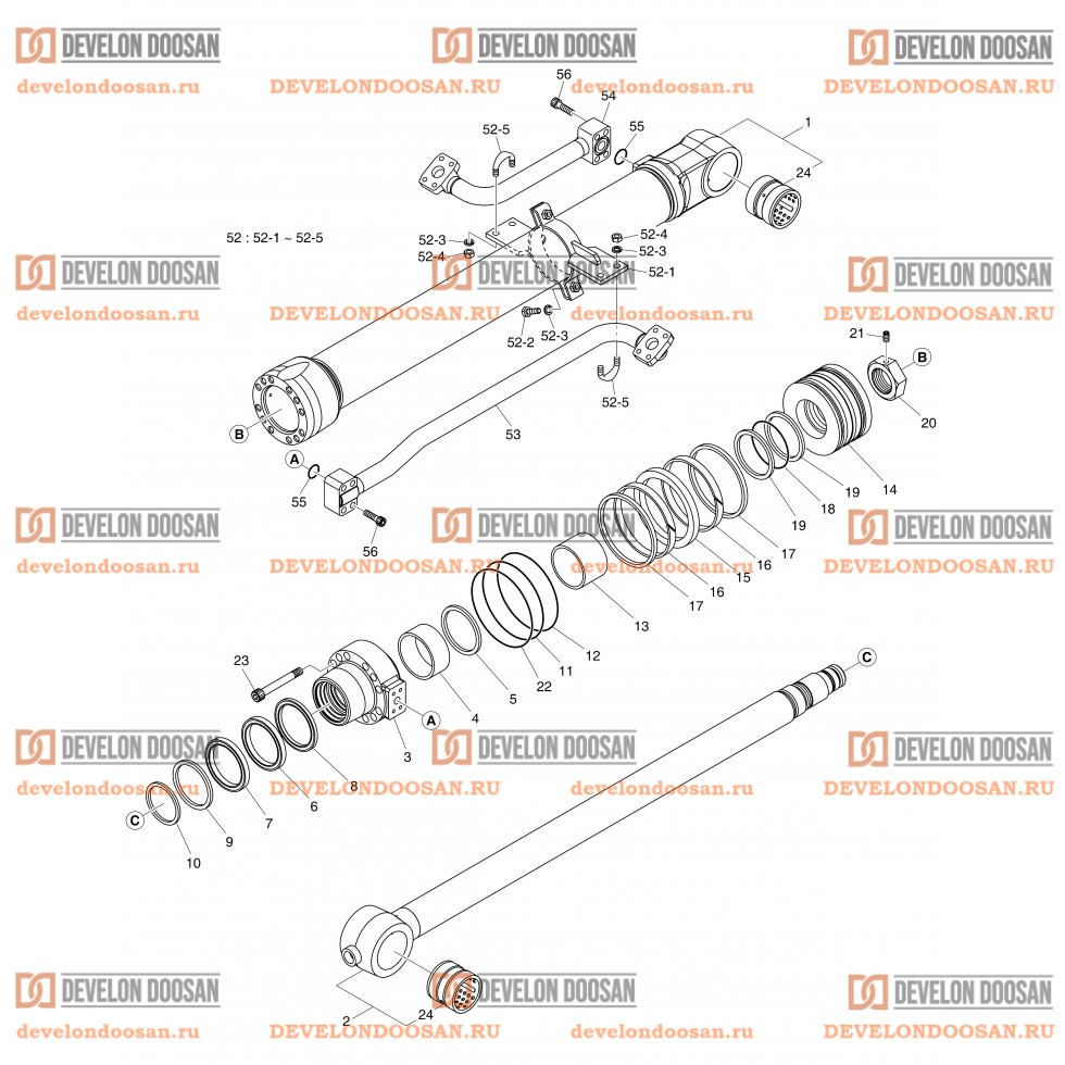 4351 BUCKET CYLINDER - ARM 6.2m  [ 3329~ ]  [ 20007~ ]
