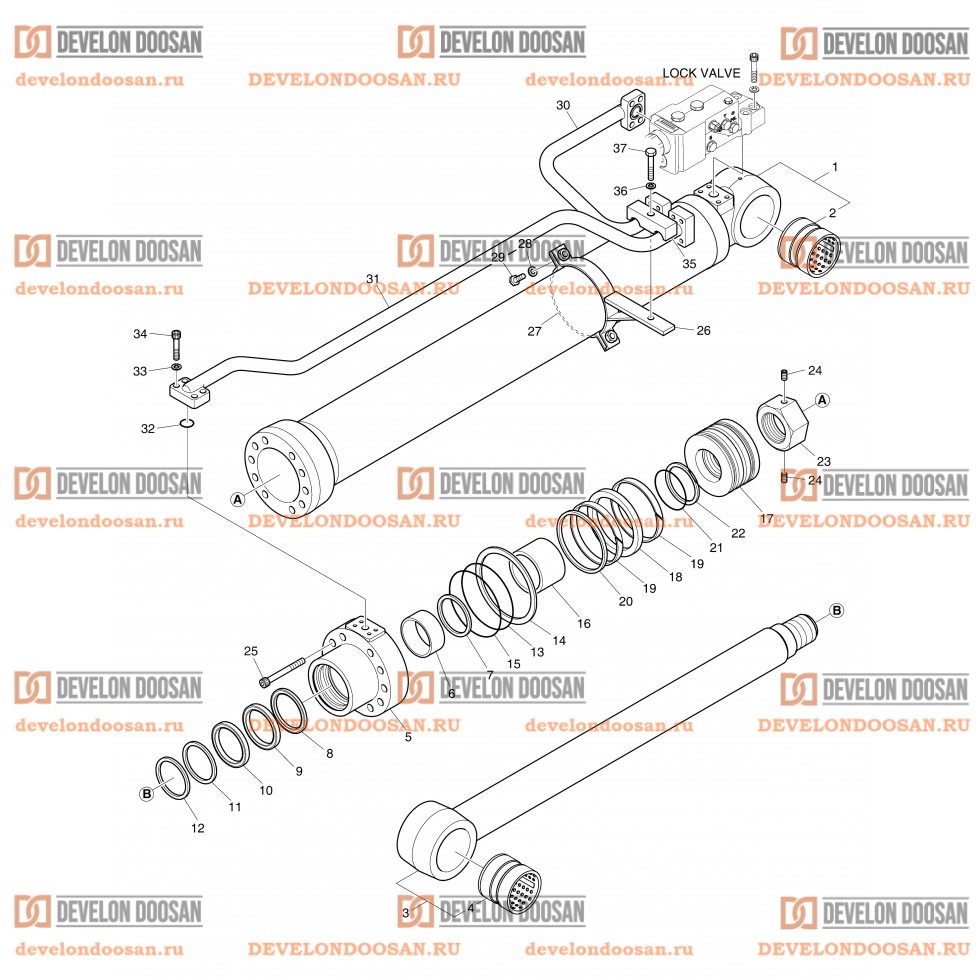 4360 BOOM CYLINDER(L.H)-LOCK V/V(DX225LCA-7M)