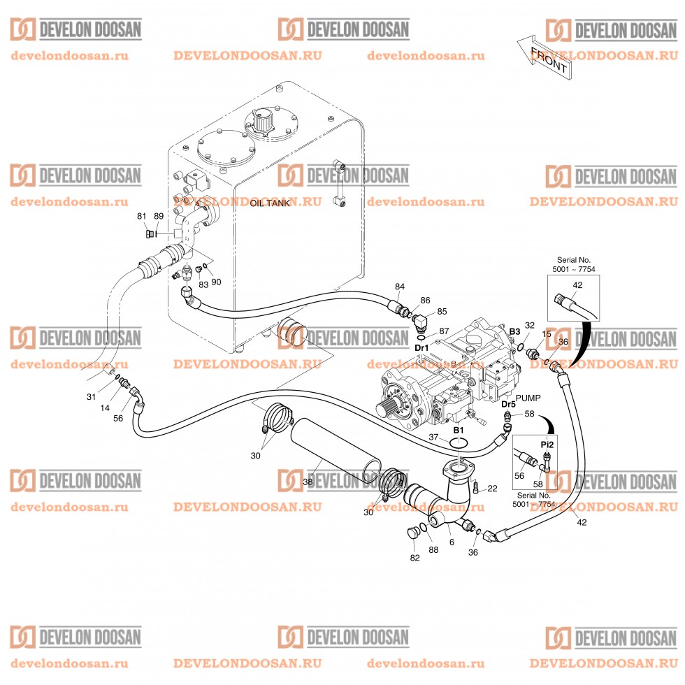 1230 OIL COOLER PIPING(1)  [ 5001~17093 ]