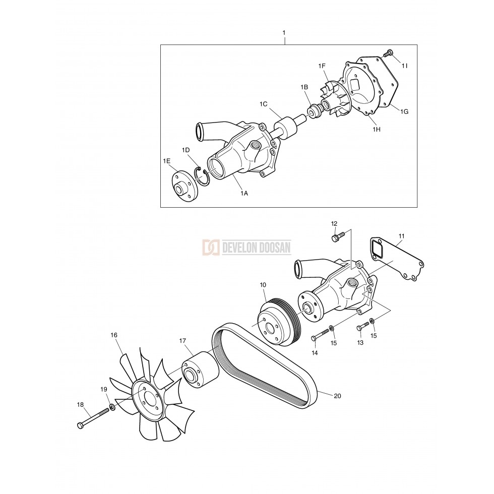 012 WATER PUMP & COOLING FAN