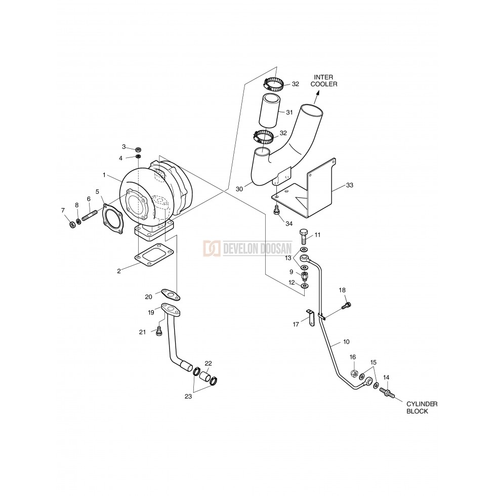 014 TURBO CHARGER & OIL PIPE