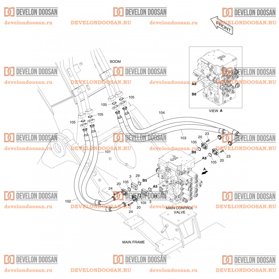1290 MAIN PIPING(3) - ARM & BUCKET